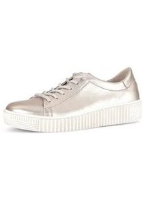 Sneaker Gabor "Sneaker low Effektleder", Damen, Gr. 37,5, gold, Schuhe Sneaker