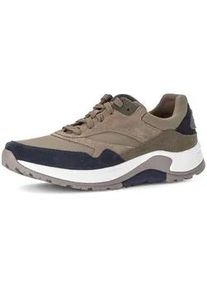 Sneaker Gabor "rollingsoft Sneaker low Materialmix Leder/Textil", Herren, Gr. 44,5, blau, Schuhe Sneaker