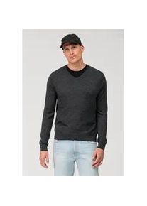 Strickpullover OLYMP "OLYMP Casual Strick", Herren, Gr. 3XL, anthrazit, 85% Schurwolle, 15% Seide, Pullover Strickpullover