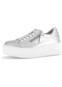 Sneaker Gabor "Sneaker low", Damen, Gr. 37, silber, Schuhe Sneaker