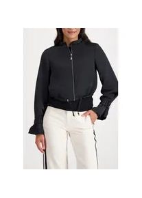 Blouson monari "Jacke Satinblouson", Damen, Gr. 40, schwarz, Web, Obermaterial: 100% Polyester. Futter: 100% Polyester, unifarben, regular fit taillenlang, Rundhals, eingesetzt gerader Abschluss, Jacken Blouson, Regular fit mit Stehkragen