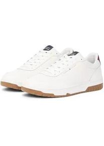 Sneaker Tommy Hilfiger "BASKET CORE LITE LTH BLOCK", Herren, Gr. 40, wei&szlig;, rot, blau, Leder, Lederimitat, Textil, Schuhe Sneaker, Freizeitschuh, Halbschuh, Schn&uuml;rschuh mit seitlicher Logoverzierung