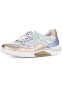 Sneaker Gabor "Sneaker low Materialmix Leder/Lederimitat", Damen, Gr. 38,5, multicolour, Schuhe Sneaker