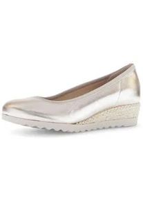 Keilpumps Gabor "Keilpumps", Damen, Gr. 40, gold, Schuhe