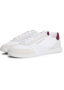 Sneaker Tommy Hilfiger "LOPRO CUP MIX", Herren, Gr. 43, wei&szlig;, Leder, Lederimitat, Textil, Schuhe Sneaker, Freizeitschuh, Halbschuh, Schn&uuml;rschuh, Kontrastbesatz an der Ferse
