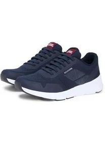 Sneaker Tommy Hilfiger "MODERN COMFORT RUN TECH KNIT", Herren, Gr. 41, dunkelblau, Lederimitat, Textil, Schuhe Sneaker, Freizeitschuh, Halbschuh, Schn&uuml;rschuh mit seitlichem Logo