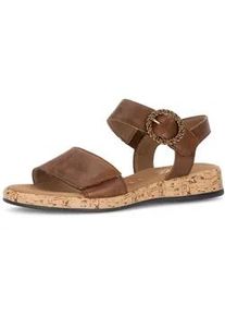 Riemchensandale Gabor "Riemchensandale Glattleder", Damen, Gr. 37,5, braun, Schuhe Riemchensandale