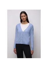 Cardigan Street One, Damen, Gr. 40, frosted blau meliert, Web, 37% Baumwolle, 34% Polyacryl, 26% Polyester, 3% Elasthan, unifarben, normal normal, V-Ausschnitt, Rippb&uuml;ndchen, Strickjacken, mit V-Ausschnitt