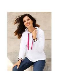 Fleeceshirt Classic Basics "Fleece-Shirt", Damen, Gr. 40, wei&szlig;, 100% Polyester, gemustert, mehrfarbig, Shirts