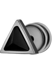 Paar Ohrstecker True Rebels "TR336", gunmetal, schwarz, Ohrringe, Herren, 5,7,mit Zirkonia, Edelstahl, mit Dreieck