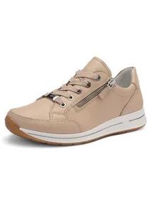 Keilsneaker Ara "OSAKA", Damen, Gr. 6 (39), hellbeige, Glattleder, unifarben, Schuhe, Freizeitschuh, Halbschuh, Schn&uuml;rer in Komfortweite H (=sehr weit)