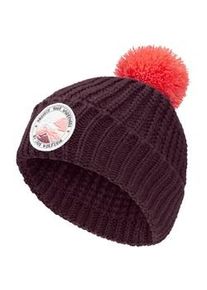 Bommelm&uuml;tze Jack Wolfskin "POMPOM BADGE BEANIE K", Jungen, Gr. M, amaranth, Obermaterial: 100% Poyacryl; Futter: 100% Polyester, M&uuml;tzen