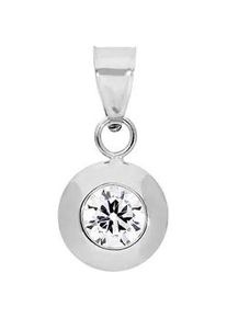 Kettenanh&auml;nger Firetti "Schmuck Geschenk Gold 375 Halsschmuck Anh&auml;nger Solit&auml;r", wei&szlig;goldfarben, kristallwei&szlig;, kristallwei&szlig;, Schmuckanh&auml;nger, Damen, Gelbgold 375, 0,27 g, Kettenanh&auml;nger, mit Zirkonia (synth.)