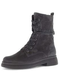 Schn&uuml;rstiefelette Gabor "Schn&uuml;rstiefelette Rauleder", Damen, Gr. 40, grau, Schuhe Schn&uuml;rstiefelette
