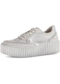Sneaker Gabor "Sneaker low Materialmix Leder", Damen, Gr. 38, grau, Schuhe Sneaker