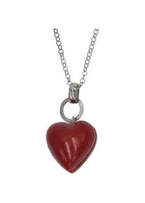 Herzkette Firetti "Schmuck Geschenk Big Red Heart", metallfarben, rot, Halsketten, Damen, Kunststoff Metall, L: 88, Kunststoff, Metall, Herzkette
