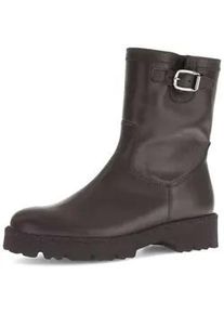 Plateaustiefelette Gabor "Plateau Stiefelette Glattleder", Damen, Gr. 39, braun, Schuhe