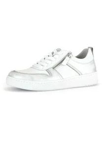 Sneaker Gabor "Sneaker low Materialmix Leder/Lederimitat", Damen, Gr. 42,5, wei&szlig;, Schuhe Sneaker