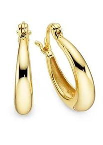 Paar Creolen Bruno Banani "Schmuck Geschenk Klappcreole Silber gelbgoldfarben vergoldet", gelbgoldfarben, Ohrringe, Damen, 15,5mm, Silber 925 (Sterlingsilber)