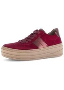 Sneaker Gabor "Sneaker low", Damen, Gr. 42,5, rot, Schuhe Sneaker