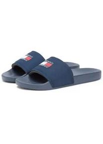 Tommy Hilfiger Pantolette TOMMY JEANS "TJM POOL SLIDE", Herren, Gr. 45, dunkelblau, Textil, Schuhe Pantolette, Sommerschuh, Badeschuh, Hausschuh mit Logoschriftzug