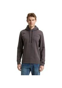 Hoodie Tom Tailor, Herren, Gr. L, tarmac grau, Sweatware, Obermaterial: 70% Baumwolle, 30% Polyester, unifarben, regular fit normal, ohne Ausschnitt, Rippb&uuml;ndchen, Sweatshirts Hoodie, mit Logo Stickerei