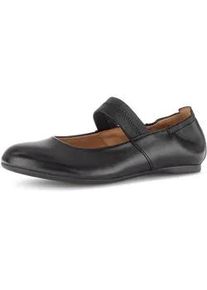 Riemchenballerina Gabor, Damen, Gr. 40, schwarz, Nappaleder, Ziegenveloursleder, Schuhe Riemchenballerina, Businessschuh, Flats mit Gummizugverschluss