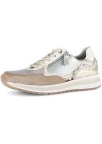 Sneaker Gabor "Sneaker low Materialmix Leder", Damen, Gr. 38, braun, Schuhe Sneaker