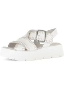 Plateausandaletten Gabor "Plateau Sandale", Damen, Gr. 37, creme, Schuhe