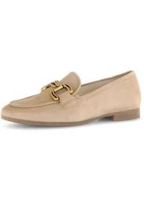 Slipper Gabor "Slipper Rauleder", Damen, Gr. 37,5, beige, Schuhe Slipper