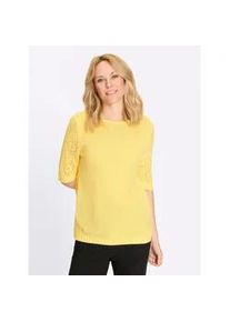 Kurzarmpullover Classic Basics "Kurzarm-Pullover", Damen, Gr. 42, zitrone, 100% Polyacryl, unifarben, Pullover