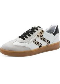 Plateausneaker Marco Tozzi, Damen, Gr. 40, wei&szlig;, leo, Lederimitat, Textil, Veloursleder, kontrastfarbene Details, Schuhe Plateausneaker, Freizeitschuh, Halbschuh, Schn&uuml;rschuh mit Kontrastbesatz