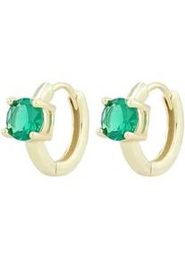 Adelia&acute;s Klappcreolen ADELIA ́S "Damen Ohrringe &ndash; Klappcreole aus 925 Silber mit Zirkonia", Damen, Gr. Damen, Silber 925 (Sterlingsilber), gold, Ohrringe Klappcreolen, Perfekt als Geschenk zum Weihnachten