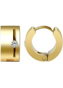 Adelia&acute;s Klappcreolen ADELIA ́S "Damen Ohrringe &ndash; Klappcreole aus Edelstahl mit Strass Steinchen", Damen, Gr. Damen, Edelstahl, gold, Ohrringe Klappcreolen, Perfekt als Geschenk f&uuml;r besondere Menschen