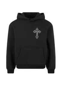 Mister Tee Kapuzensweatshirt MISTERTEE "MisterTee Innocent Face Fluffy Hoody", Herren, Gr. S, schwarz, 70% Baumwolle, 30% Polyester, bedruckt, Sweatshirts