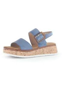 Plateausandaletten Gabor "Plateau Sandale", Damen, Gr. 35, blau, Schuhe