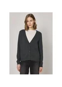 Cardigan Street One, Damen, Gr. 44, gravel grau meliert, Web, 37% Baumwolle, 34% Polyacryl, 26% Polyester, 3% Elasthan, unifarben, normal normal, V-Ausschnitt, Rippb&uuml;ndchen, Strickjacken, mit V-Ausschnitt