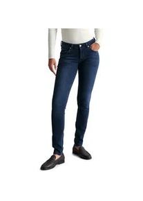 Marc O'Polo Slim-fit-Jeans MARC O'POLO DENIM "aus Organic Cotton-Lyocell-Mix", Damen, Gr. 34, L&auml;nge 32, dunkelblau, Obermaterial: 60% Baumwolle, 39% Lyocell, 1% Elasthan, unifarben, slim fit normal, Jeans Slim-fit-Jeans