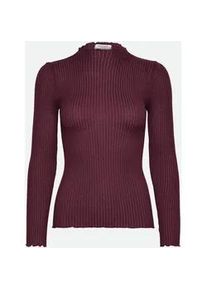 Langarmshirt rosemunde "Belize silk shirt", Damen, Gr. XL, lila (beere), Strick, Obermaterial: 70% Seide, 30% Baumwolle, unifarben, figurbetont h&uuml;ftlang, ohne Ausschnitt, Shirts Langarmshirt, weicher Seiden-Baumwoll-Mix, mit langen &Auml;rmeln