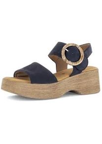 Plateausandaletten Gabor "Plateau Sandale Rauleder", Damen, Gr. 37,5, blau, Schuhe