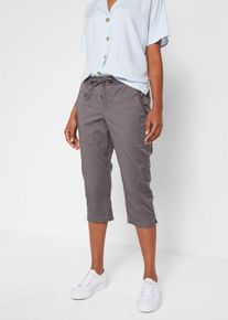 bonprix Caprihose mit Bindeband, grau, Gr.36, Caprihose mit seitlichen Schlitzen in attraktiver Capri-L&auml;nge, 98% Baumwolle