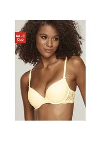 Schalen-BH Nuance, Damen, Gr. 85, Cup B, gelb (zitrone), Spitze, Obermaterial: 85% Polyamid, 15% Elasthan, BHs Schalen-BH, im R&uuml;cken aus Spitze, Cups aus Microtouch, Dessous