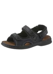 Sandale Josef Seibel "FRANKLYN", Herren, Gr. 43, blau (navy, schwarz), Nubukleder, Textil, Schuhe Sandale, Sommerschuh, Klettschuh, Freizeitsandale, mit Kontrastn&auml;hten