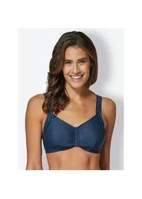 Bustier-Bikini-Top feel good, Damen, Gr. 42, Cup C, blau (dunkelblau), Elasthan, Polyamid, Bikini-Oberteile