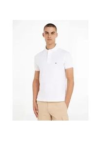 Poloshirt Tommy Hilfiger "1985 SLIM POLO mit Stickerei und Piqu&eacute;-Qualit&auml;t", Herren, Gr. S (46), wei&szlig;, Piqu&eacute;, Obermaterial: 97% Baumwolle, 3% Elasthan, Basic, schmal normal, Rundhals, eingesetzt,&Auml;rmel ohne &Auml;rmelschlitz Rippb&uuml;ndchen, Shirts, unifarben, casual, slim fit, Baumwollmix, Polokragen