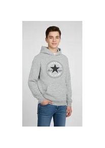Kapuzensweatshirt Converse "f&uuml;r Kinder", Jungen, Gr. 134/140, grau (dunkelgrau heat), Sweatware, Obermaterial: 60% Baumwolle, 40% Polyester, bedruckt, unifarben, eingesetzt B&uuml;ndchen krempelbar, Sweatshirts, f&uuml;r Kinder