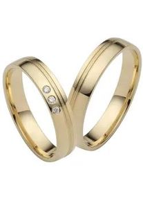 Trauring Firetti "Schmuck Geschenk Gold 750 Hochzeit Ehering "LIEBE" Gr. 60, gold (gelbgoldfarben), Fingerringe, Damen, 60, ohne Brillanten, Gelbgold 585, 4mm, Trauring, Made in Germany, wahlweise mit oder ohne Brillanten