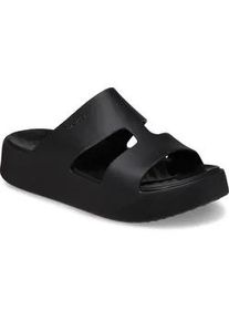 Badepantolette Crocs "Getaway Platform H-Strap", Damen, Gr. 42, schwarz, CrosliteTM, Schuhe, Sommerschuh, Schlappen, Badeschuh, Poolslides, weiche Innensohle