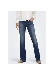 Bootcut-Jeans Only "ONLBLUSH &ndash; Bootcut-Jeans mit niedriger Leibh&ouml;he und Stretch", Damen, Gr. M (38), L&auml;nge 30, blau (medium blau denim), Denim/Jeans, Obermaterial: 92% Baumwolle, 6% Elastomultiester, 2% Elasthan, bootcut fit, Jeans, Baumwollmischung, bootcut fit, Topseller