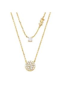 Kette mit Anh&auml;nger Michael Kors "Schmuck Geschenk Silber 925 Halsschmuck PREMIUM", gold (gelbgoldfarben, kristallwei&szlig;), Halsketten, Damen, Silber 925 (Sterlingsilber), L: 39 B: 1,1mm, mit Zirkonia (synth.), B:1,1mm